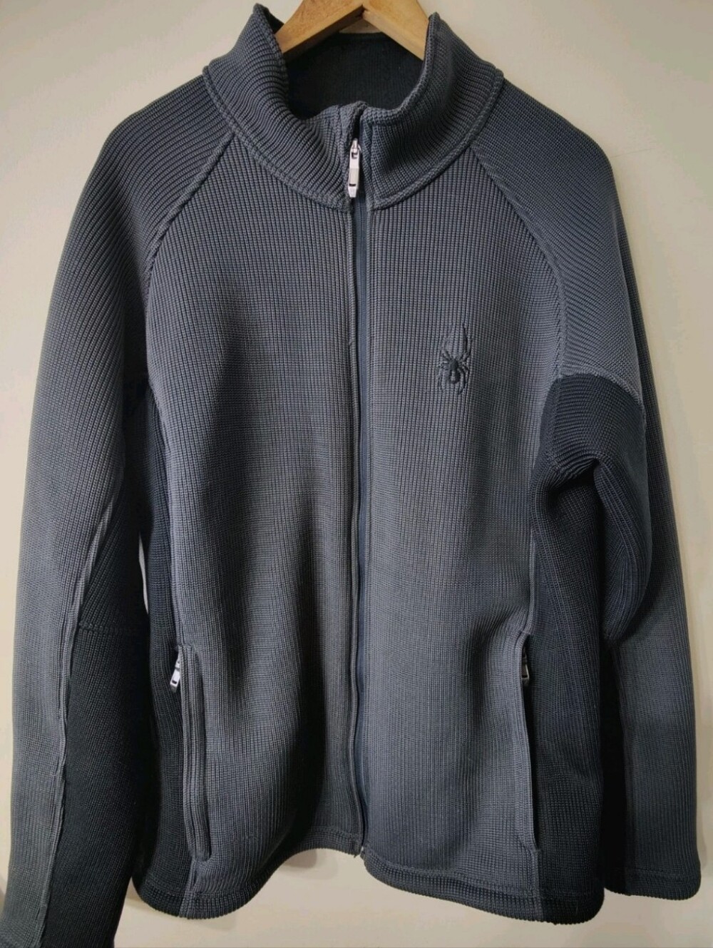 Spyder Core Sweater Full Zip Fleece Lined Jacket Men's XL Gray Heavyweight